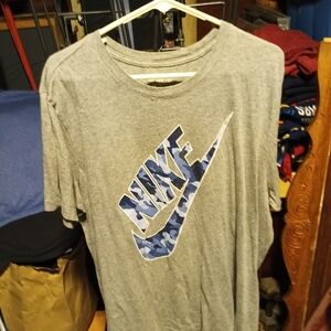Nike Blue Camo Logo Gray Men's Tee